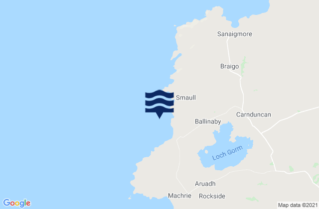 Mappa delle Getijden in Saligo Bay, United Kingdom