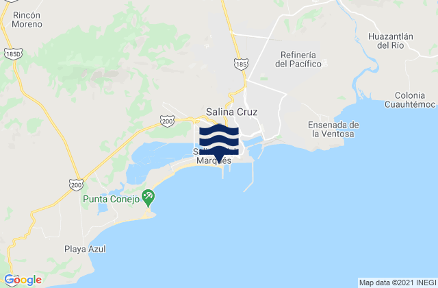Mappa delle Getijden in Salina Cruz, Mexico