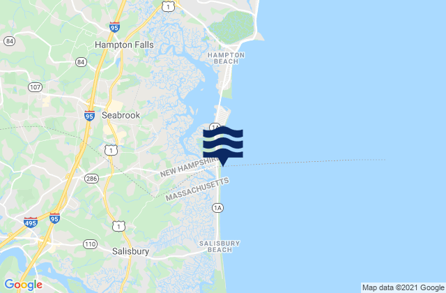 Mappa delle Getijden in Salisbury Beach, United States