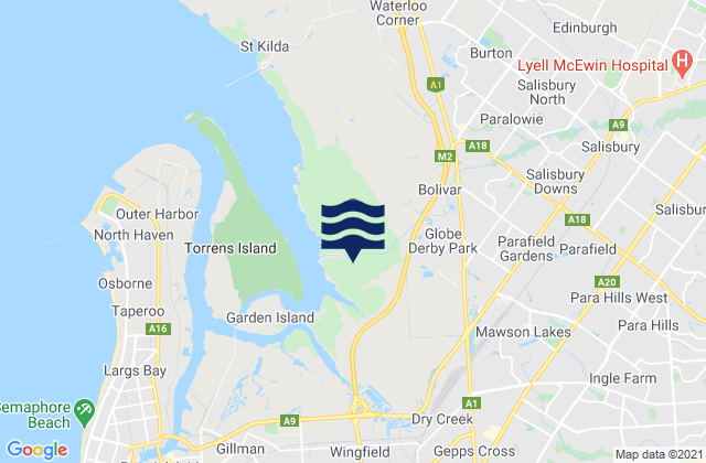 Mappa delle Getijden in Salisbury, Australia