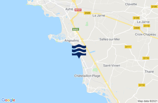 Mappa delle Getijden in Salles-sur-Mer, France
