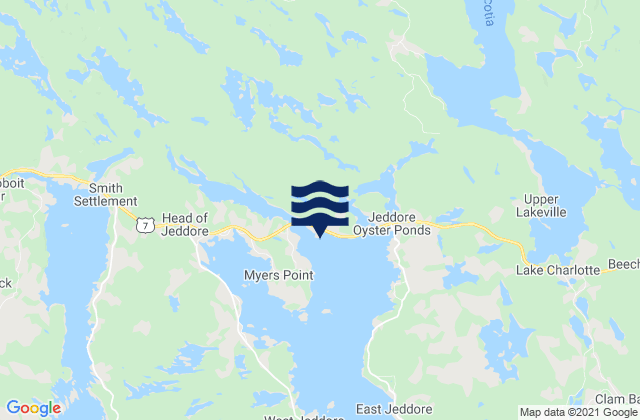 Mappa delle Getijden in Salmon River Bridge, Canada