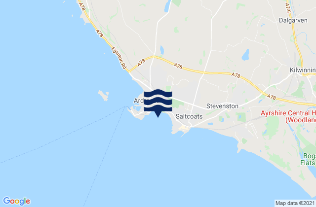 Mappa delle Getijden in Saltcoats Beach, United Kingdom
