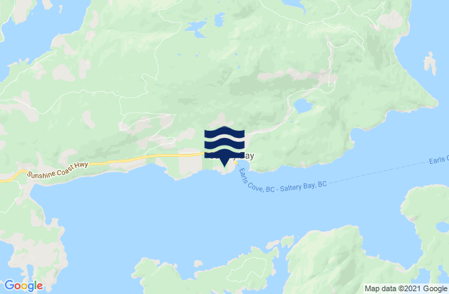 Mappa delle Getijden in Saltery Bay, Canada