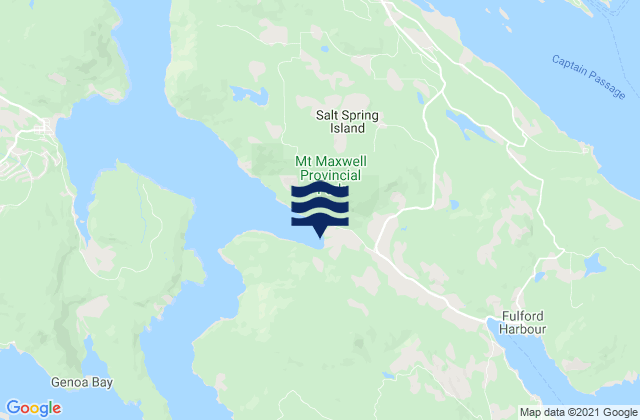 Mappa delle Getijden in Saltspring Island, Canada