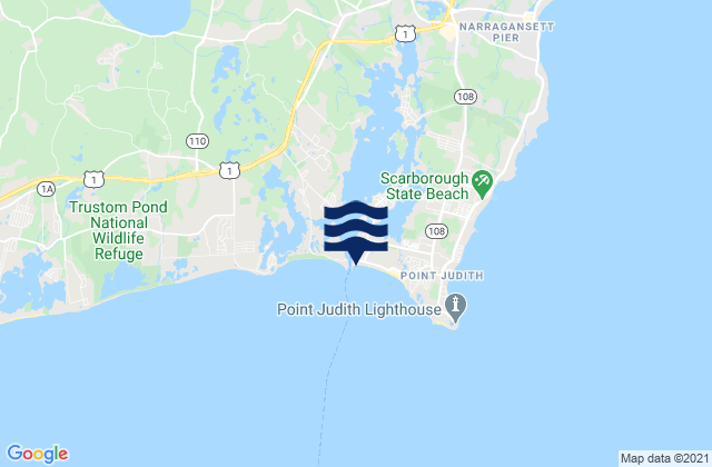 Mappa delle Getijden in Salty Brine State Beach, United States