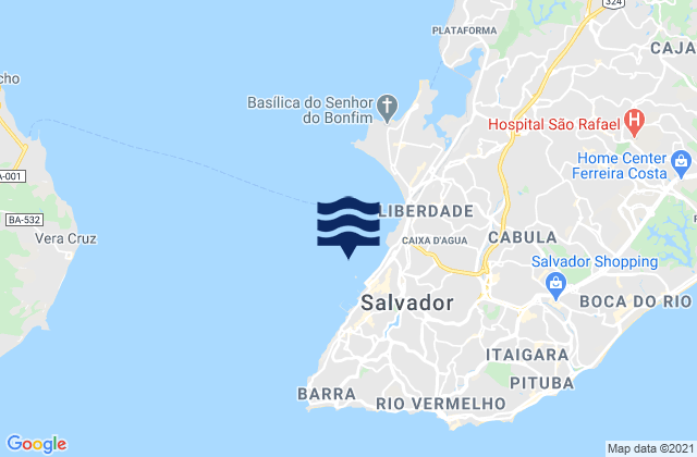 Mappa delle Getijden in Salvador, Brazil