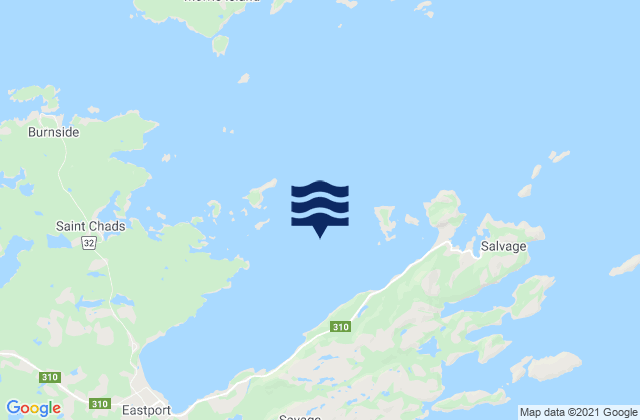Mappa delle Getijden in Salvage Harbour, Canada