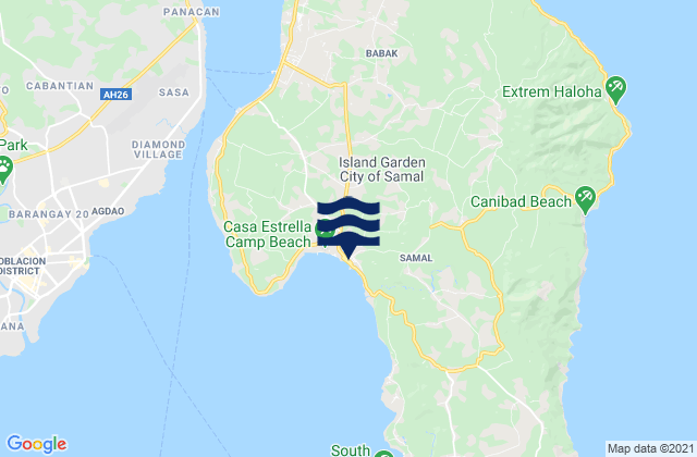 Mappa delle Getijden in Samal, Philippines