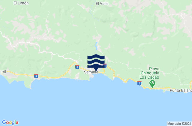 Mappa delle Getijden in Samaná Municipality, Dominican Republic