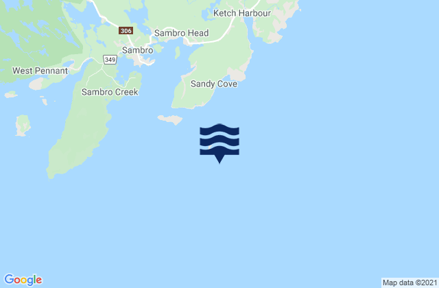 Mappa delle Getijden in Sambro Island, Canada