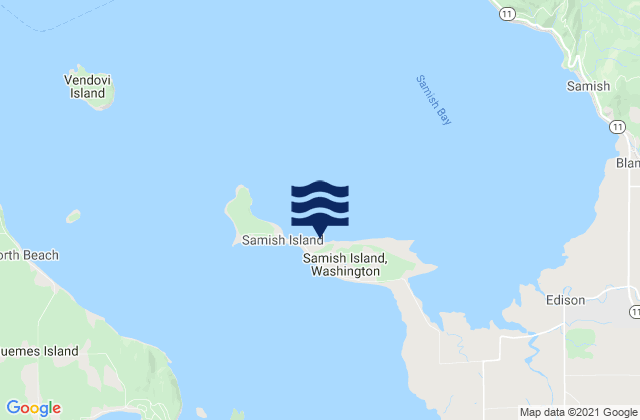 Mappa delle Getijden in Samish Island, United States