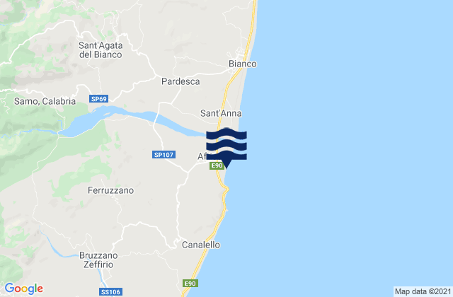 Mappa delle Getijden in Samo, Italy