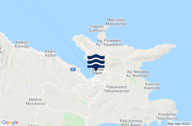 Mappa delle Getijden in Samos, Greece