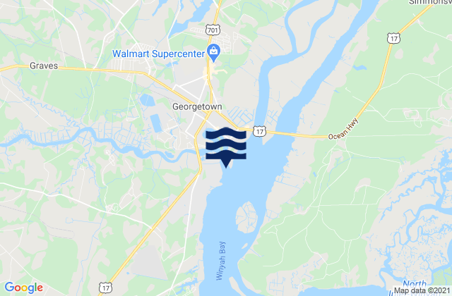 Mappa delle Getijden in Sampit River entrance, United States