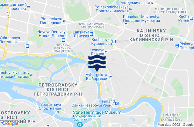 Mappa delle Getijden in Sampsonievskiy, Russia