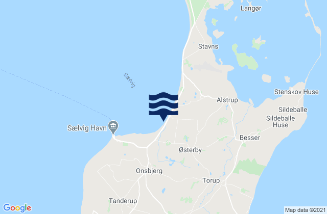 Mappa delle Getijden in Samsø Kommune, Denmark