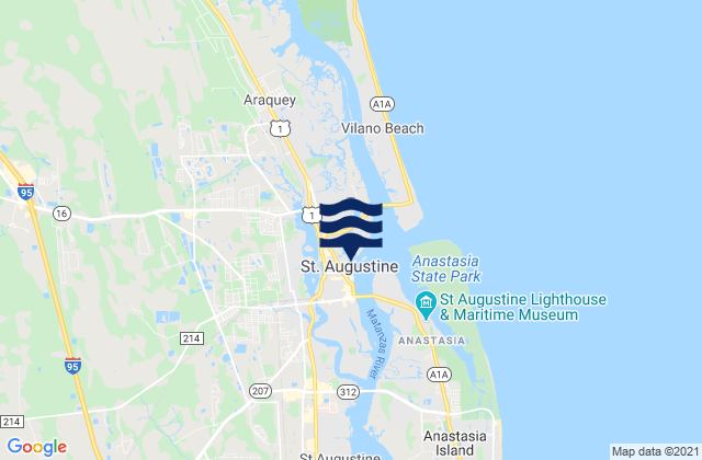 Mappa delle Getijden in San Augustine, United States