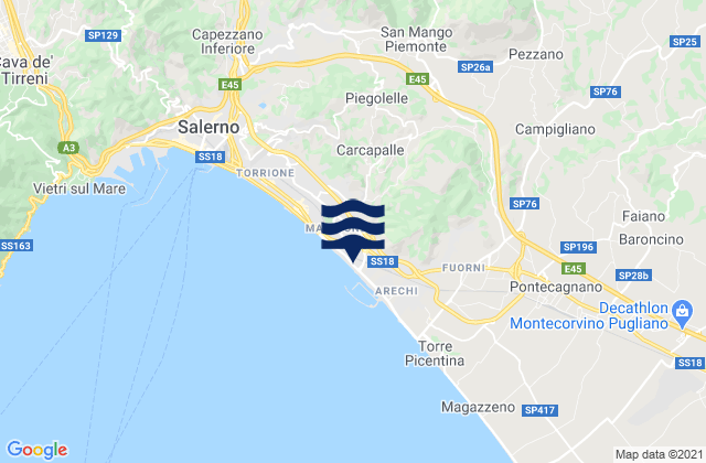 Mappa delle Getijden in San Cipriano Picentino, Italy