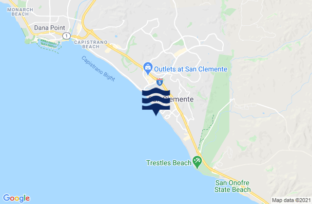 Mappa delle Getijden in San Clemente Pier, United States