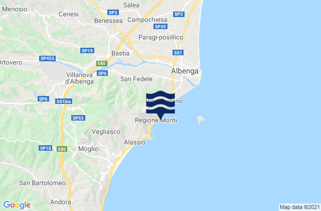 Mappa delle Getijden in San Fedele-Lusignano, Italy