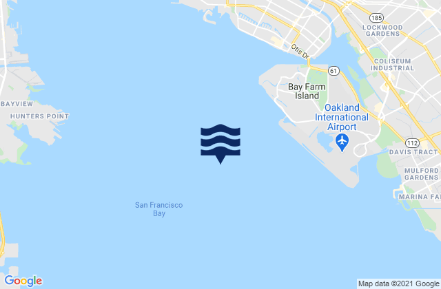 Mappa delle Getijden in San Francisco Bay, United States