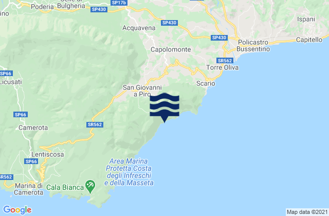 Mappa delle Getijden in San Giovanni A Piro, Italy