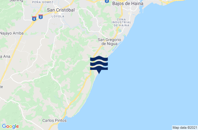Mappa delle Getijden in San Gregorio De Nigua, Dominican Republic