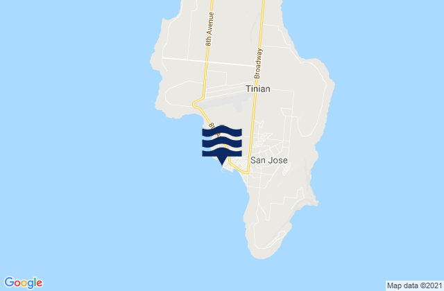 Mappa delle Getijden in San Jose Village, Northern Mariana Islands
