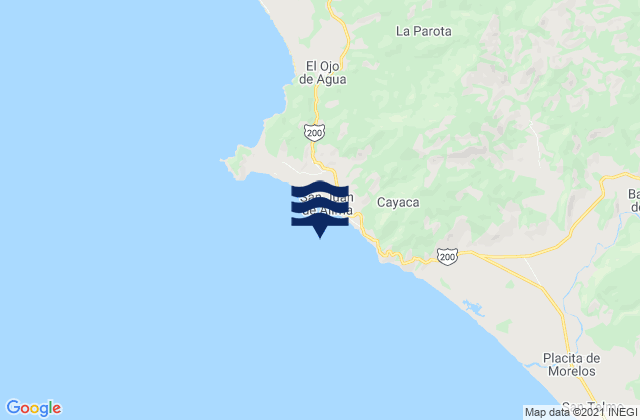 Mappa delle Getijden in San Juan de Alima, Mexico