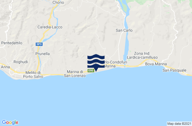 Mappa delle Getijden in San Lorenzo, Italy