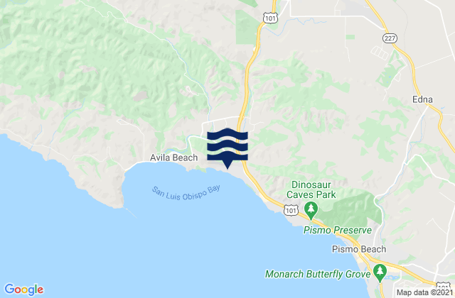 Mappa delle Getijden in San Luis Obispo, United States