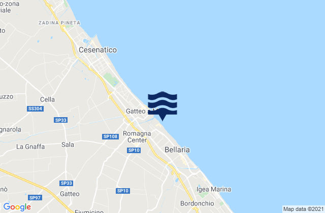 Mappa delle Getijden in San Mauro a Mare, Italy