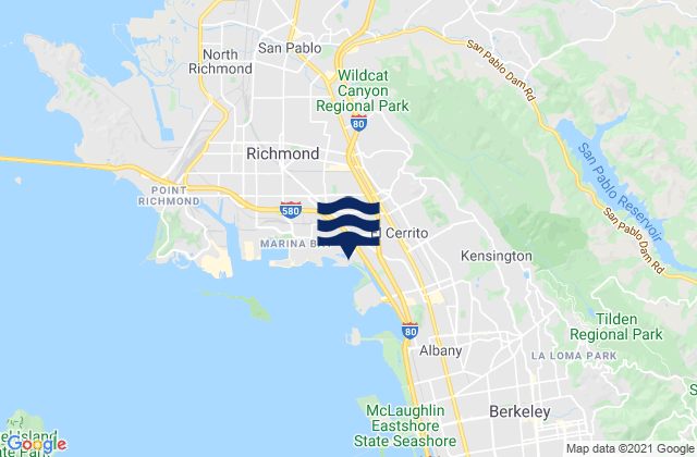 Mappa delle Getijden in San Pablo, United States