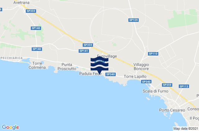 Mappa delle Getijden in San Pancrazio Salentino, Italy
