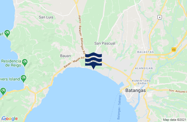 Mappa delle Getijden in San Pascual, Philippines