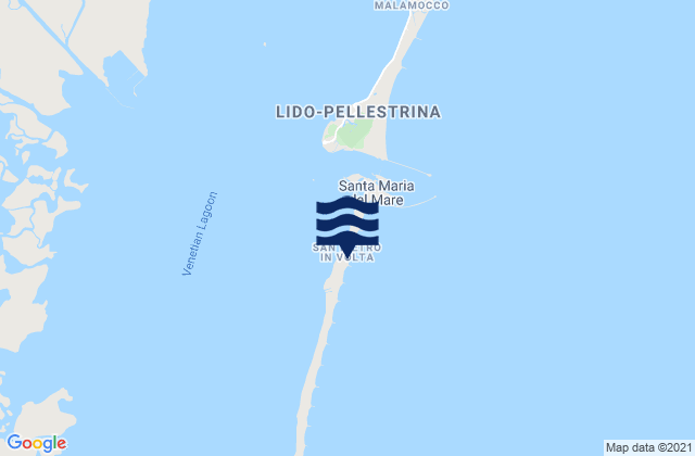 Mappa delle Getijden in San Pietro in Volta, Italy
