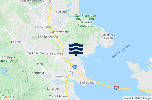 Mappa delle Getijden in San Rafael, United States