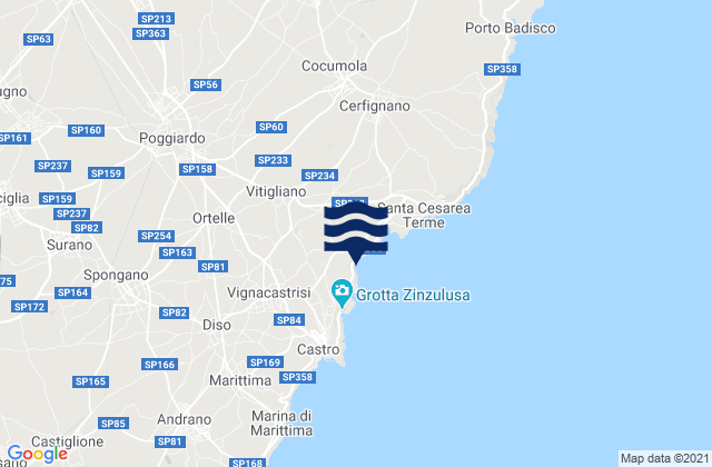 Mappa delle Getijden in Sanarica, Italy