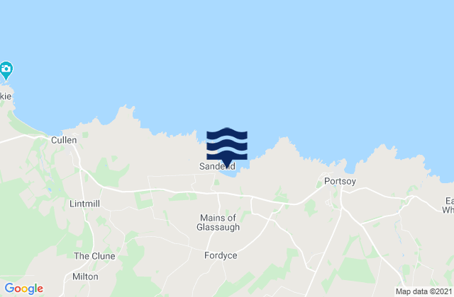 Mappa delle Getijden in Sandend (Moray Firth), United Kingdom
