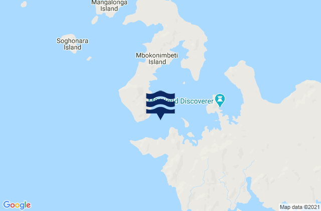 Mappa delle Getijden in Sandfly Passage, Solomon Islands