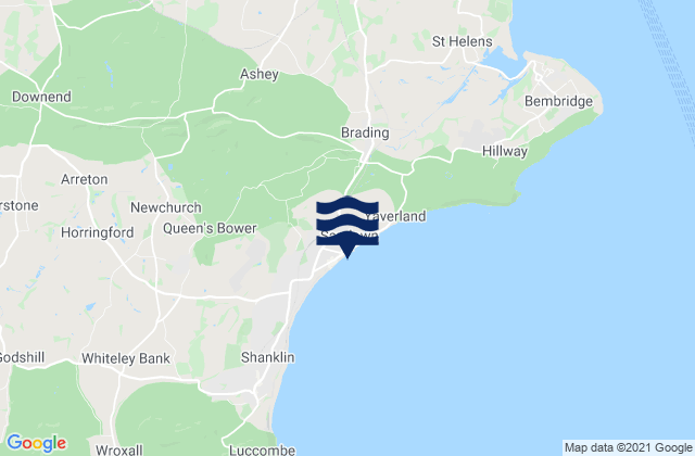 Mappa delle Getijden in Sandown Beach, United Kingdom