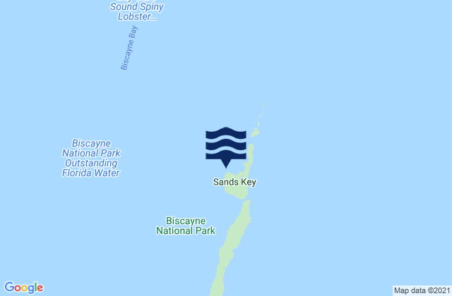 Mappa delle Getijden in Sands Key Northwest Point Biscayne Bay, United States