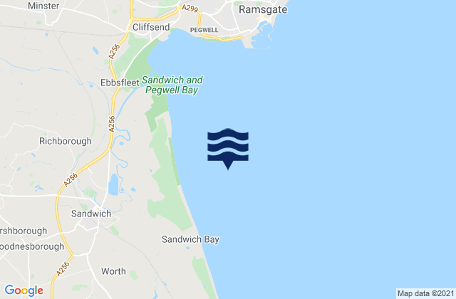 Mappa delle Getijden in Sandwich Bay, United Kingdom