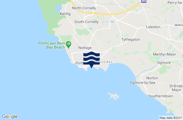 Mappa delle Getijden in Sandy Bay Beach, United Kingdom