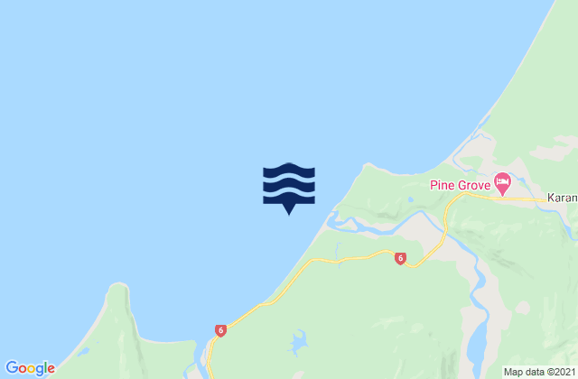 Mappa delle Getijden in Sandy Beach, New Zealand