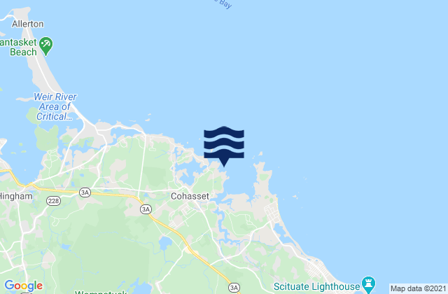 Mappa delle Getijden in Sandy Cove, United States