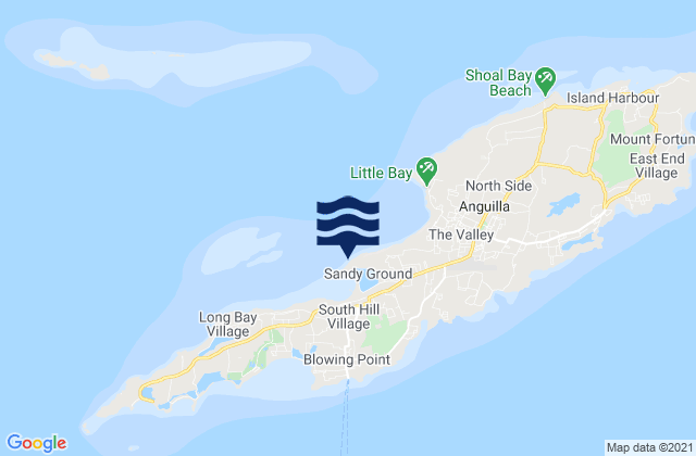 Mappa delle Getijden in Sandy Ground, Anguilla