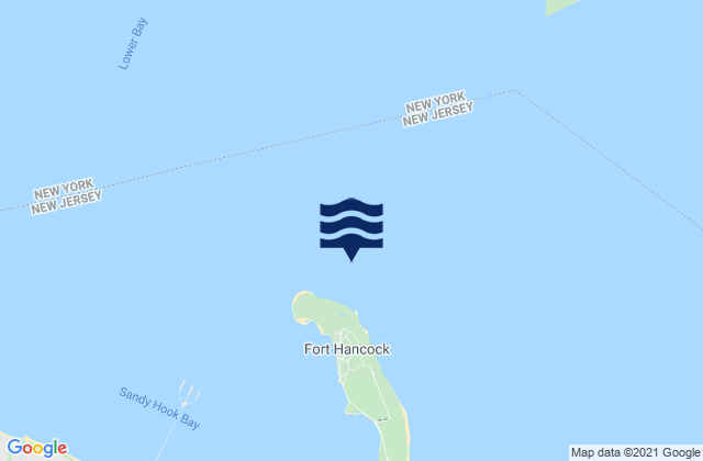 Mappa delle Getijden in Sandy Hook Channel, United States