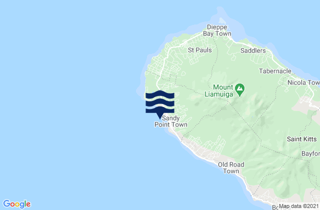 Mappa delle Getijden in Sandy Point Town, Saint Kitts and Nevis